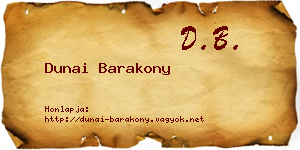 Dunai Barakony névjegykártya